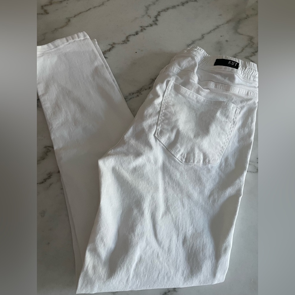 NWOT size 4 Kut from the Kloth Women's high rise ankle Straight White Jeans